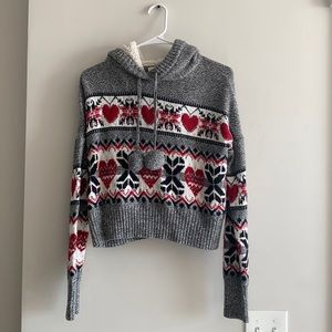 Knit Sweatshirt with Hearts